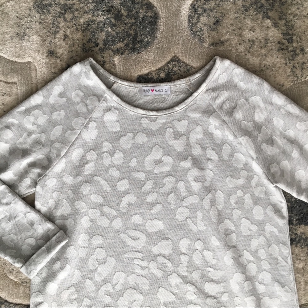 Buddy Love Gray Leopard Sweater - Picture 2 of 3